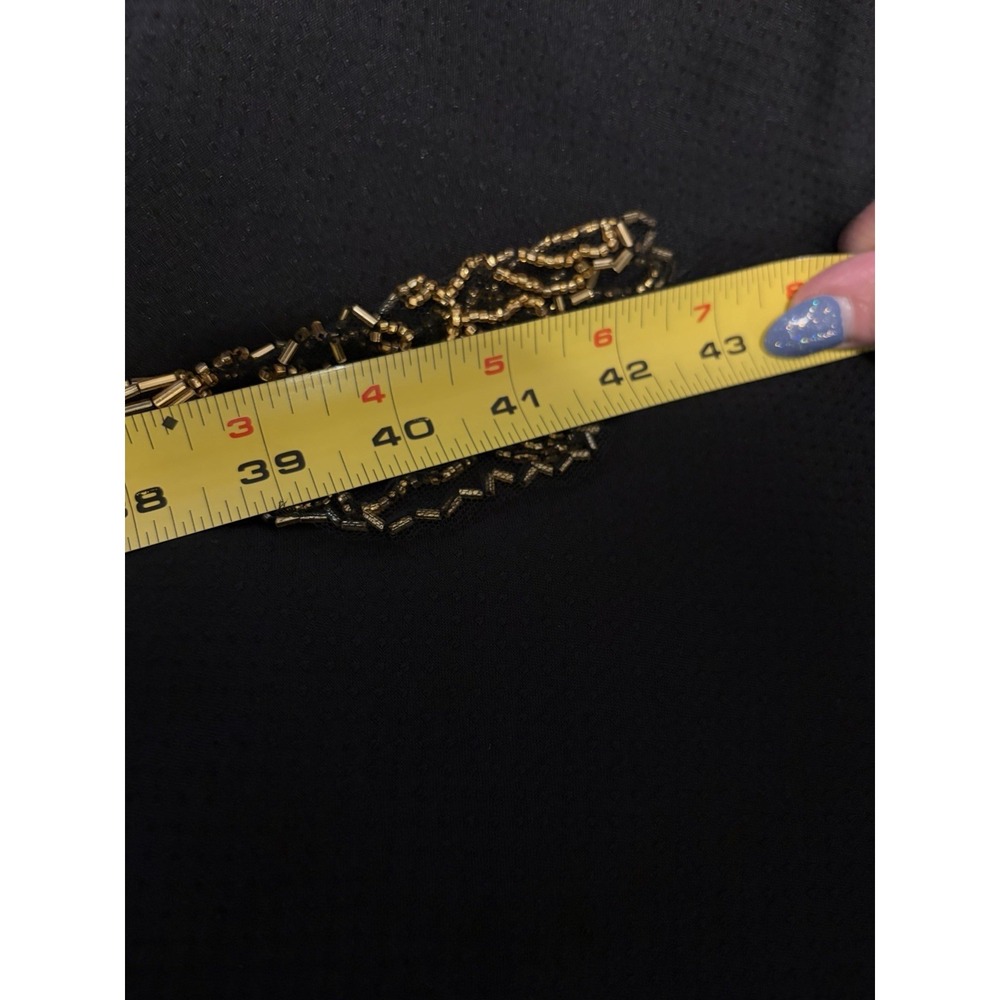 Vtg. Victorian Style Gold Glass Beaded Collar Scarf ~Scalloped Evening Glam NWT - Picture 9 of 13